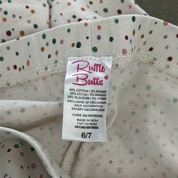 RUFFLE BUTTS Speckled Pull On Legging Ruffle Bottom Hem Girls 6/7 - Picture 2 of 7